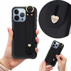 Etui Case Matowe Czarne z Paskiem do IPHONE 13 PRO