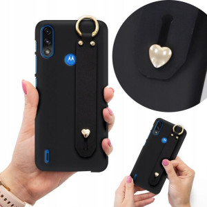 Etui Case Matowe Czarne z Paskiem do MOTOROLA E7i