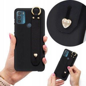 Etui Case Matowe Czarne z Paskiem do MOTOROLA G50