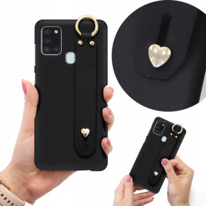 Etui Case Matowe Czarne z Paskiem do SAMSUNG A21s