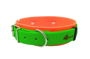 Obroża tropowa BIOTHANE 38 mm Pomarańczowo - Zielona 4WILD 38-52 cm