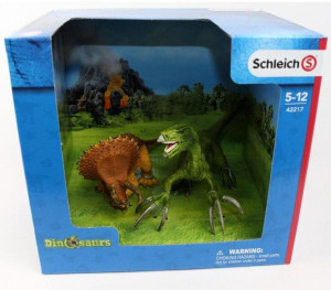 Schleich 42217 Zestaw Triceratops i Therizihos Dinosaurs Dinozaury
