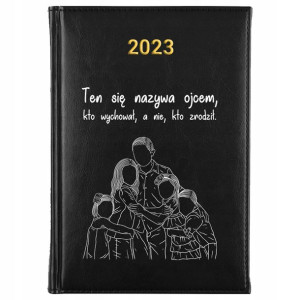 KALENDARZ A5 2023 CZARNY Prezent dla TATY Wzory