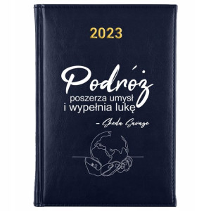 KALENDARZ Dzienny A5 2023 PODRÓŻE CYTATY Wzory