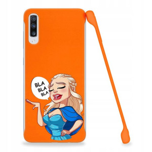 Etui Coby POMARAŃCZ do SAMSUNG A70s Śmieszne Wzory