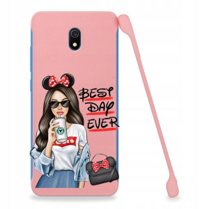 Etui Coby RÓŻ do XIAOMI REDMI 8A Śmieszne Wzory