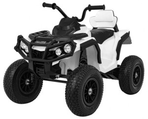 Quad ATV Air na akumulator dla dzieci Biały + Koła pompowane + Radio MP3 +