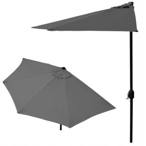 PARASOL OGRODOWY Pół-parasol na Taras 2,7m Szary