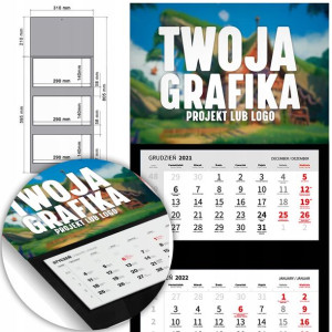 KALENDARZ Trójdzielny 2023 TWOJE LOGO GRAFIKA