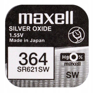 Bateria srebrowa MAXELL 364 SR621SW 1.55V 23mAh 10 SZTUK