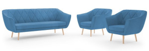 komplet SCANDI sofa i fotele zestaw skandynawski wypoczynkowy 3+1+1 VENASI