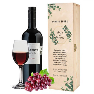Skrzynka na Wino Prezent Ślubny dla Pary Młodej wz