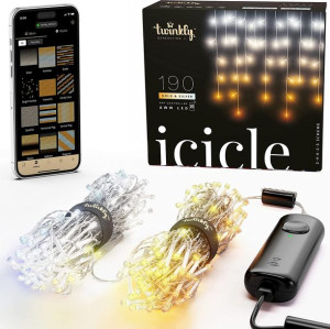 Twinkly Icicle 190 LED lampki choinkowe AWW