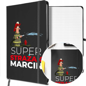 NOTES A5 z Gumką Prezent dla STRAŻAKA Twoje IMIĘ