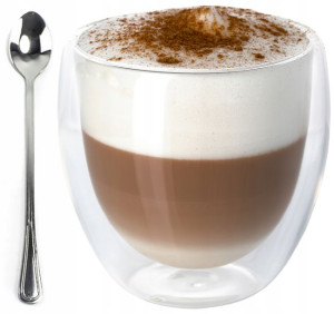 Szklanka Termiczna 235ml Kawa Latte + Łyżeczka