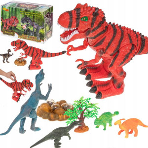Duży Dinozaur T-rex Chodzi Świeci Ryczy Znosi Jaja