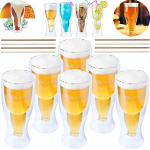 6 X Szklanka Termiczna Kufel Do Piwa Napojow 500ml