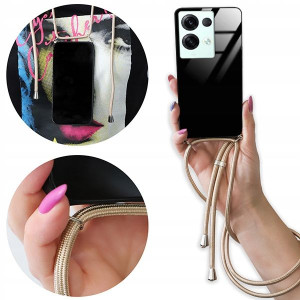 Etui Cross Glam do OPPO RENO 8 PRO 5G Złoty Sznur