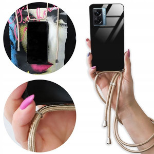 Etui Cross Glam do OPPO RENO K10 5G Złoty Sznurek