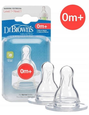 Dr Brown's smoczek do butelki wąski poziom 1/ 0m+