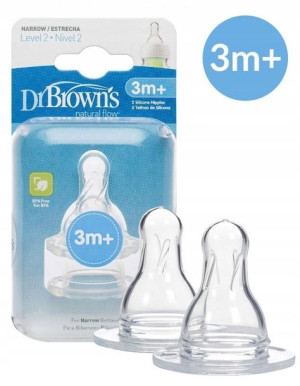 Dr Brown's smoczek do butelki wąski poziom 2 / 3m+
