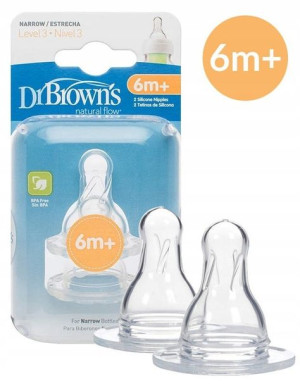 Dr Brown's smoczek do butelki wąski poziom 3 / 6m+