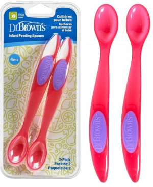 Dr Brown Łyżeczka do karmienia łyżeczki pink 2 szt