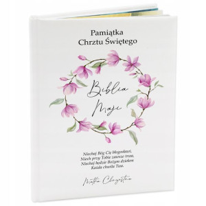 BIBLIA Pamiątka CHRZTU ŚWIĘTEGO CHRZESTNA imię WZ