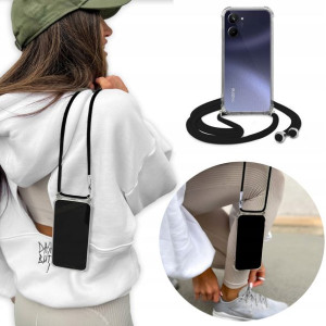 Etui Crossbody + Czarny Sznurek do REALME 10 4G