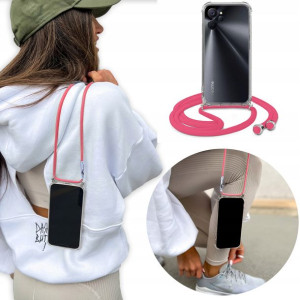 Etui Crossbody + Różowy Sznurek do REALME 10 5G