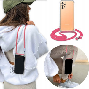 Etui Crossbody + Różowy Sznurek do SAMSUNG A04s