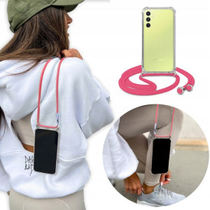 Etui Crossbody + Różowy Sznurek do SAMSUNG A34 5G