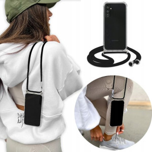 Etui Crossbody + Sznurek Czarny do SAMSUNG A14 5G