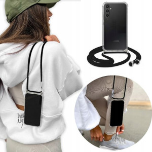 Etui Crossbody + Sznurek Czarny do SAMSUNG A34 5G