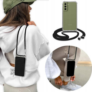 Etui Crossbody + Sznurek Czarny do SAMSUNG S21FE