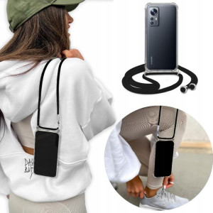 Etui Crossbody + Sznurek Czarny do XIAOMI 12X 5G