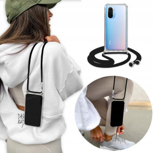Etui Crossbody + Sznurek Czarny do XIAOMI POCO F3