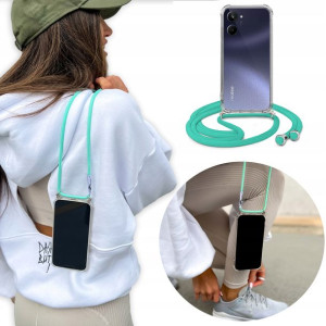 Etui Crossbody + Turkus Sznurek do REALME 10 4G