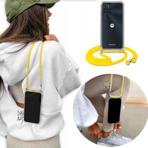 Etui Crossbody + Żółty Sznurek do MOTOROLA E22