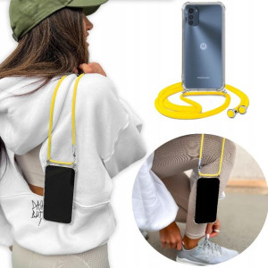 Etui Crossbody + Żółty Sznurek do MOTOROLA E32s