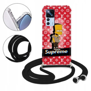Etui CROSSBODY Czarny do XIAOMI 12T Anime Wzory
