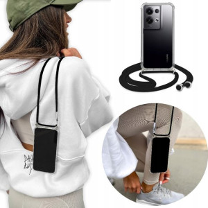 Etui Crossbody Czarny Sznurek do OPPO RENO 8 PLUS