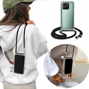 Etui Crossbody Czarny Sznurek do XIAOMI REDMI 10A
