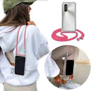 Etui Crossbody do HUAWEI NOVA 10 PRO Różowy Sznur