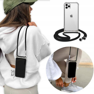 Etui Crossbody do IPHONE 11 PRO Top Czarny Sznurek