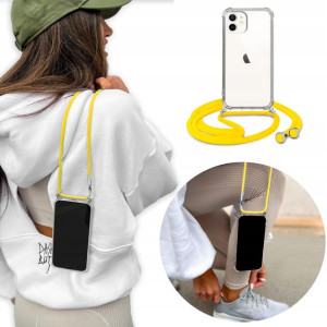 Etui Crossbody do IPHONE 12 Case Top Żółty Sznurek