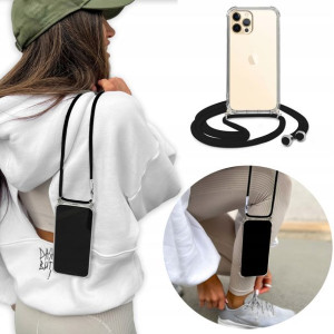 Etui Crossbody do IPHONE 12 PRO MAX Czarny Sznurek