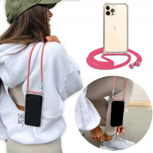 Etui Crossbody do IPHONE 12 PRO MAX Różowy Sznurek