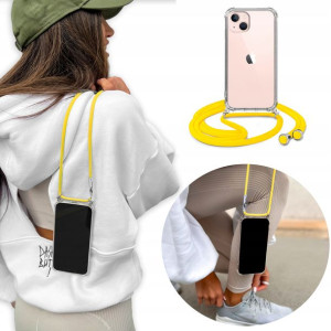 Etui Crossbody do IPHONE 13 Case Top Żółty Sznurek