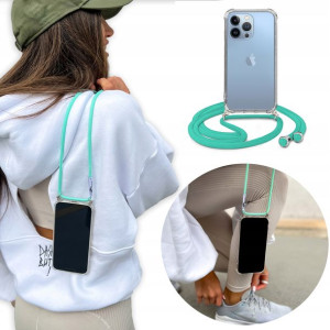 Etui Crossbody do IPHONE 13 PRO + Turkus Sznurek